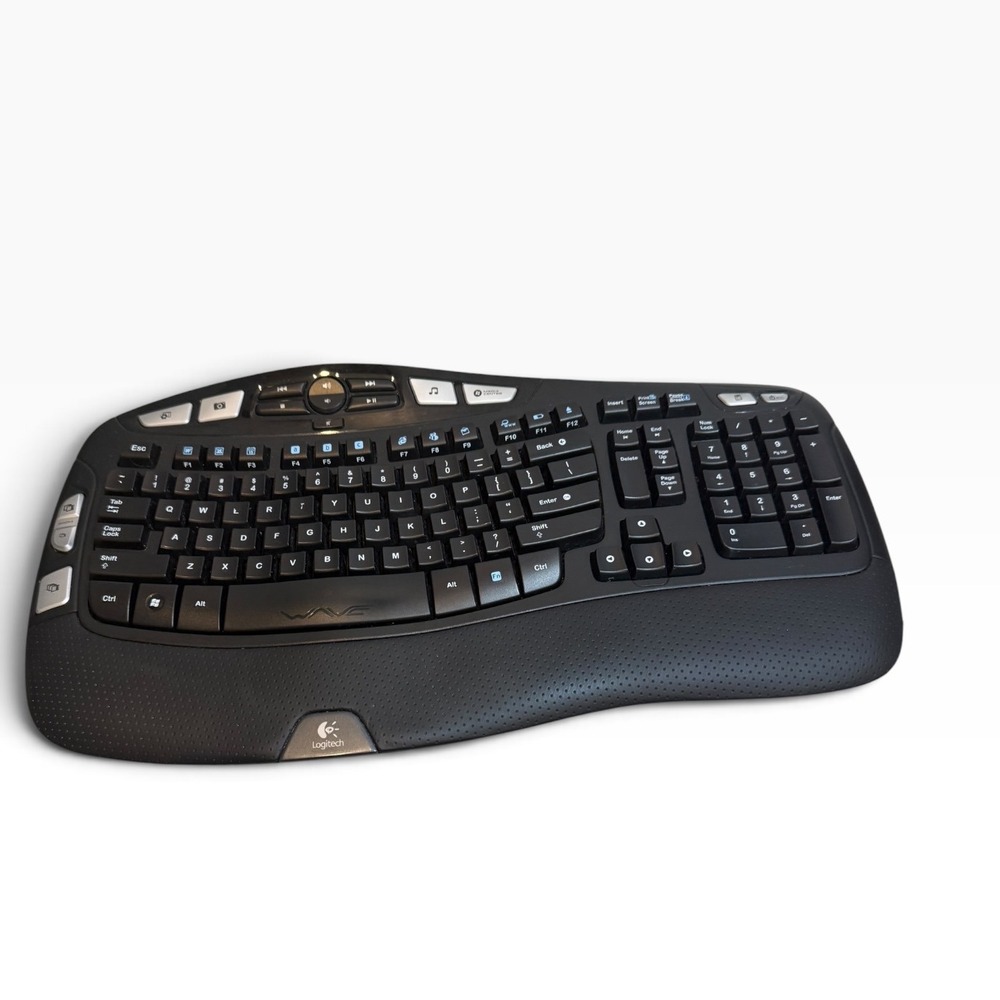 Logitech K350 Wireless Wave Ergonomic Keyboard Black Y-RBN90 Media Keys not test